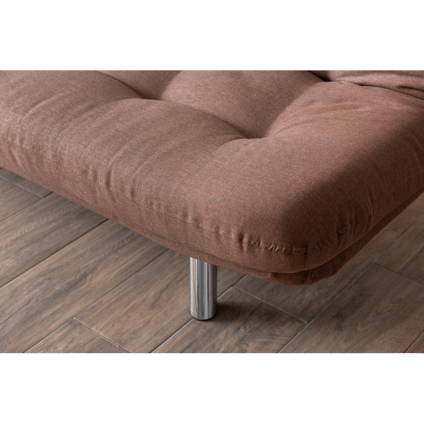 Sofá-cama de dois lugares BINA, castanho claro