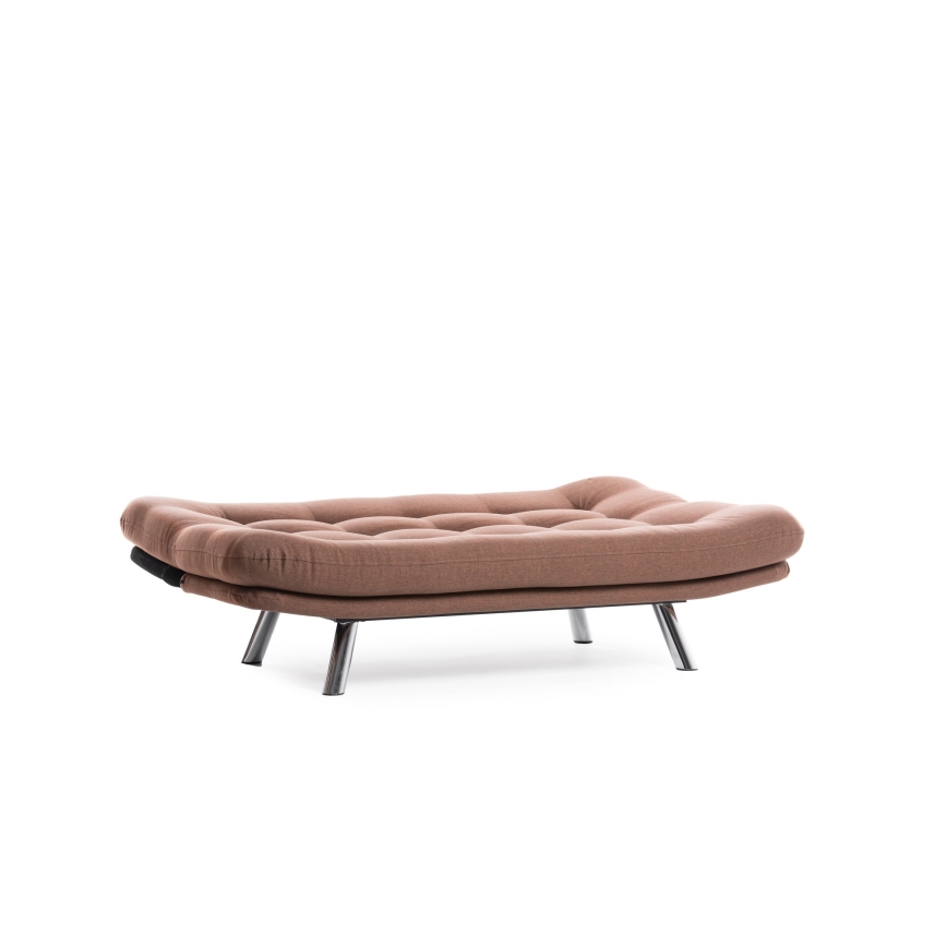 Sofá-cama de dois lugares BINA, castanho claro