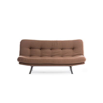 Sofá-cama de dois lugares BINA, castanho claro