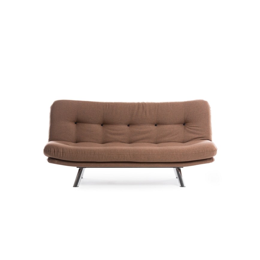 Sofá-cama de dois lugares BINA, castanho claro