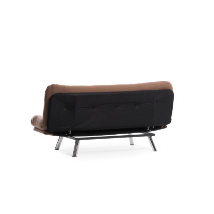 Sofá-cama de dois lugares BINA, castanho claro
