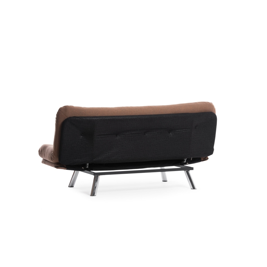 Sofá-cama de dois lugares BINA, castanho claro