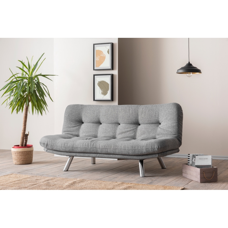 Sofá-cama de dois lugares BINA cinzento claro