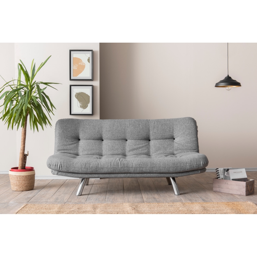Sofá-cama de dois lugares BINA cinzento claro