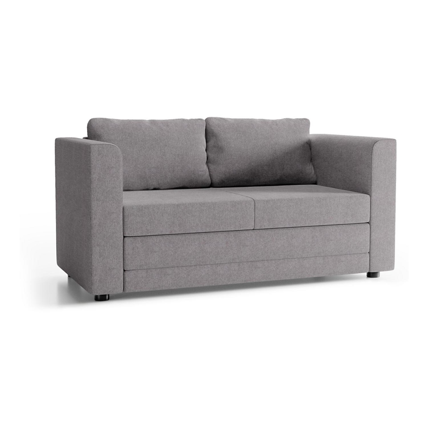 Sofá-cama de dois lugares estofado com apoios de braço LAYLA cinza