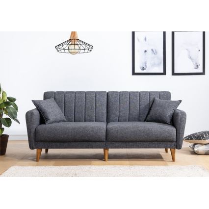 Sofá-cama de dois lugares KITO cinzento escuro