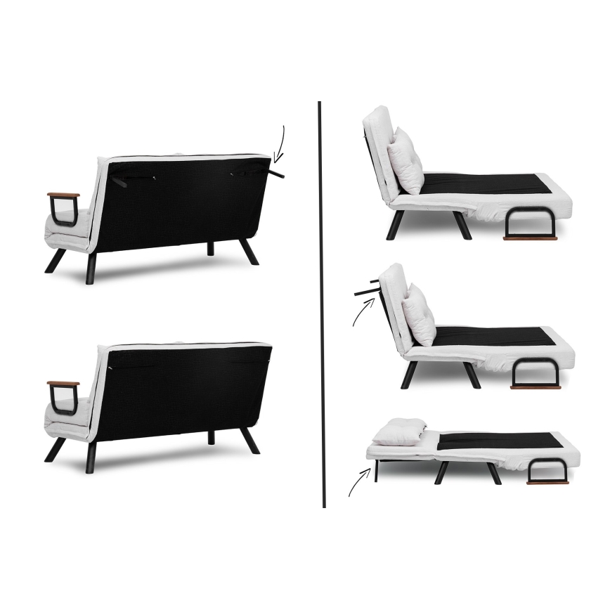 Sofá-cama de dois lugares QIRA branco