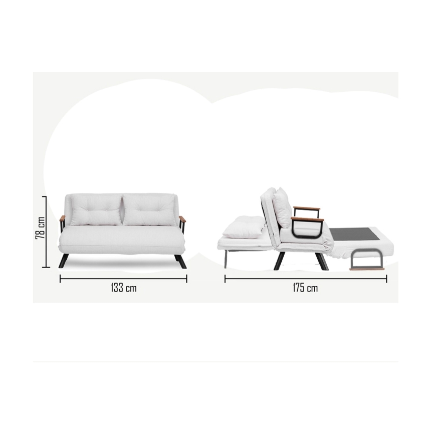 Sofá-cama de dois lugares QIRA branco