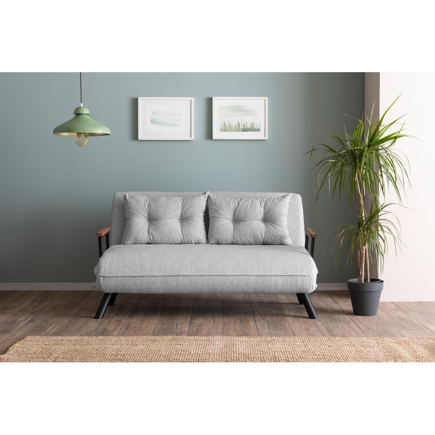 Sofá-cama de dois lugares QIRA cinzento