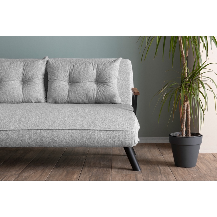 Sofá-cama de dois lugares QIRA cinzento