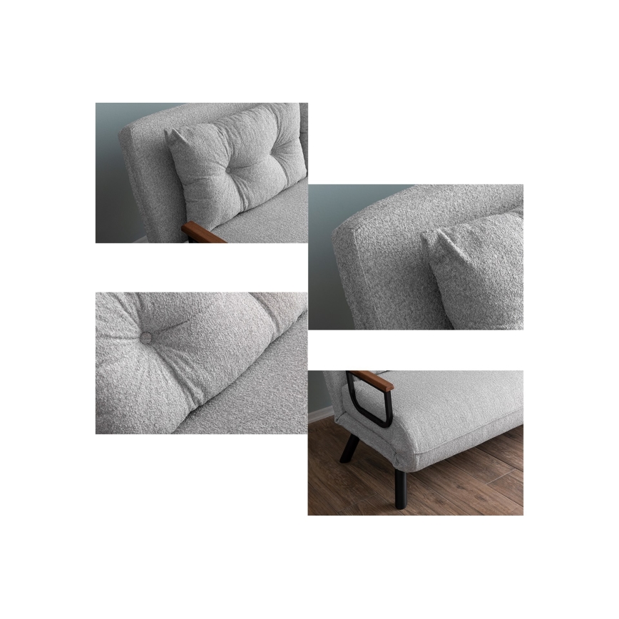 Sofá-cama de dois lugares QIRA cinzento