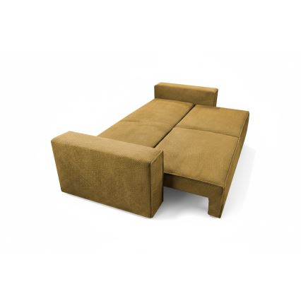 Sofá-cama de três lugares com compartimento de arrumação RONDA laranja