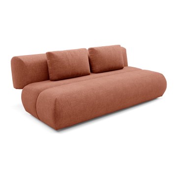 Sofá-cama de três lugares FANO em marrom