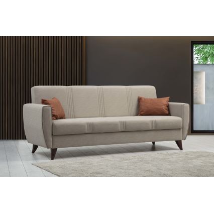 Sofá-cama de três lugares KORFU bege