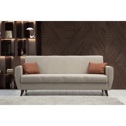Sofá-cama de três lugares KORFU bege