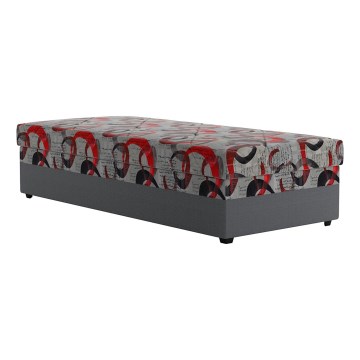 Sofá-cama estofada com espaço de arrumação ESTEL 90x200 cm cinza