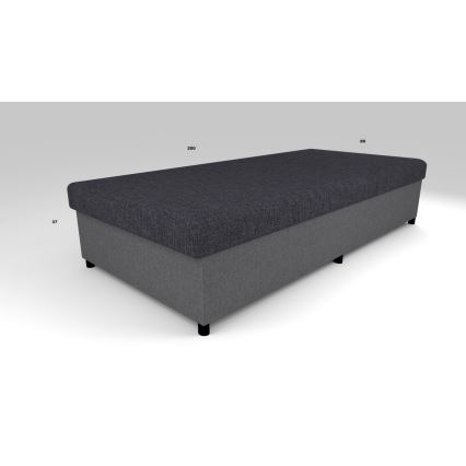 Sofá-cama estofada com espaço de arrumação CORY 80x200 cinza