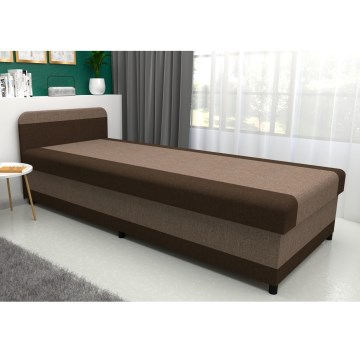 Sofá-cama estofado com espaço de arrumação TALI 80x202 castanho/bege