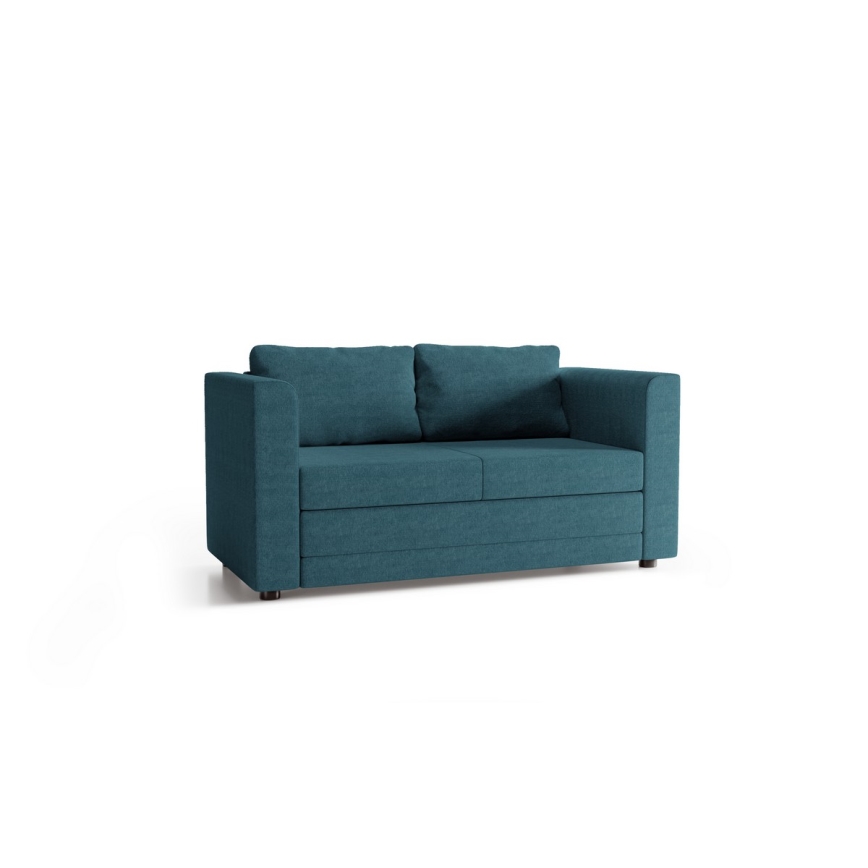 Sofá-cama estofado de 2 lugares com apoios de braço LAYLA, azul