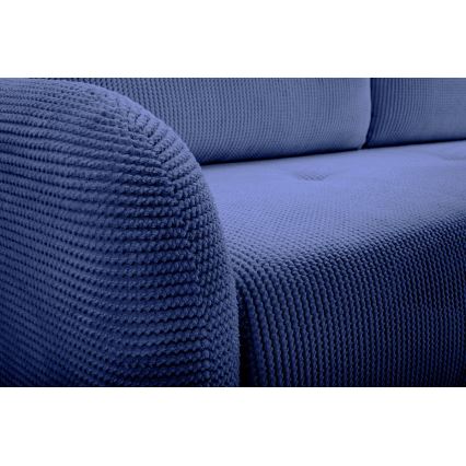 Sofá-cama estofado de três lugares CLOUDY, azul