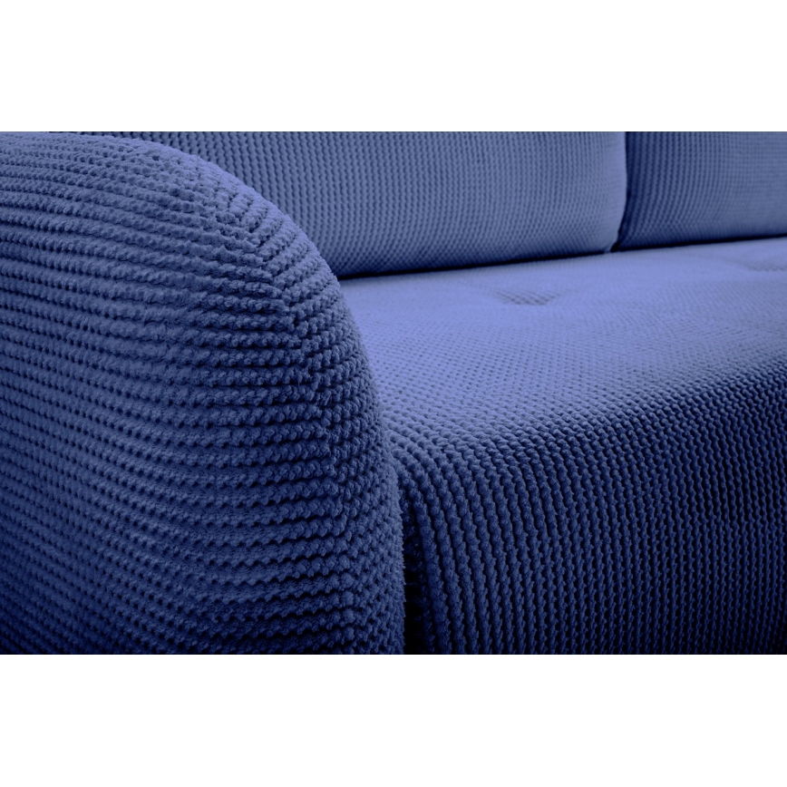 Sofá-cama estofado de três lugares CLOUDY, azul