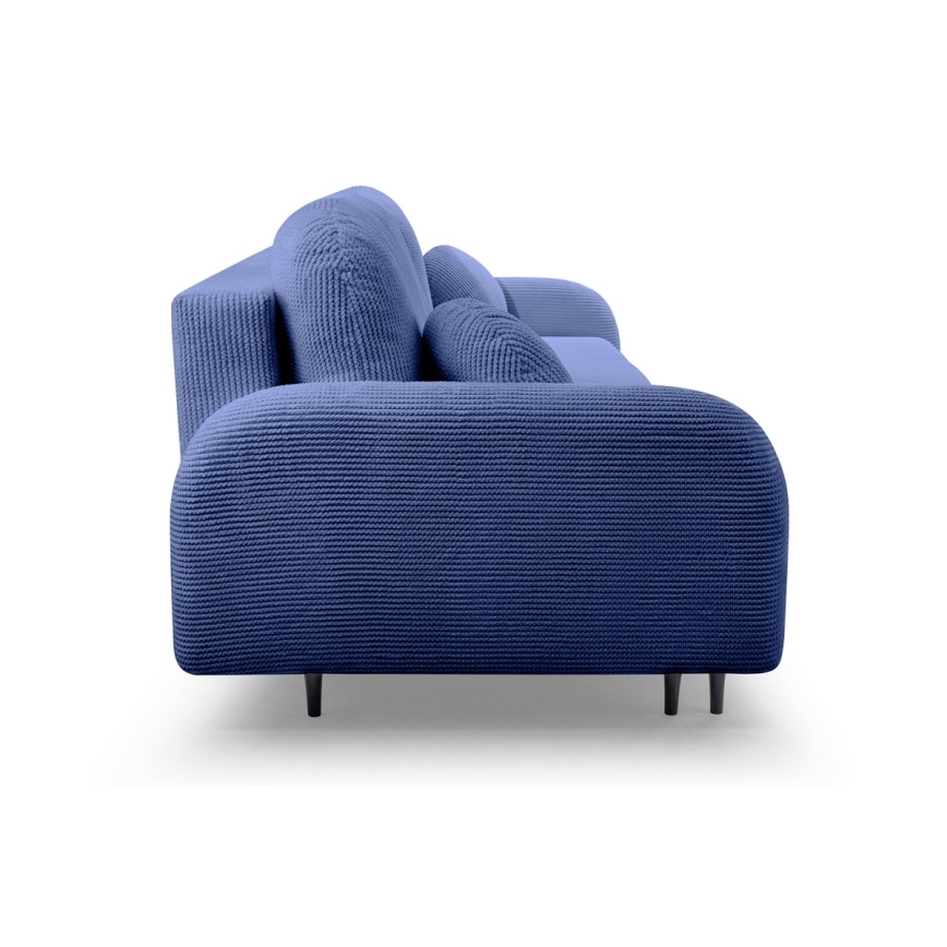 Sofá-cama estofado de três lugares CLOUDY, azul