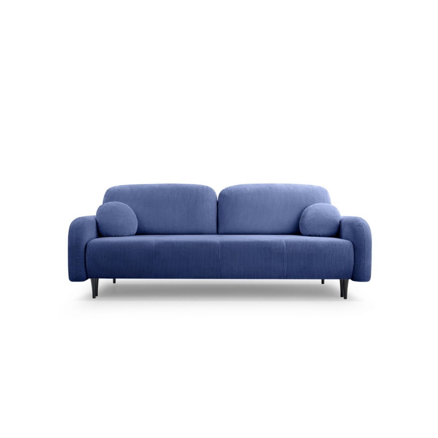 Sofá-cama estofado de três lugares CLOUDY, azul