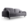 Sofá-cama estofado de três lugares CLOUDY, cinzento