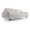 Sofá-cama estofado de três lugares CLOUDY creme