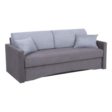 Sofá-cama estofado de três lugares para uso diário com apoios de braço PAUL cinza