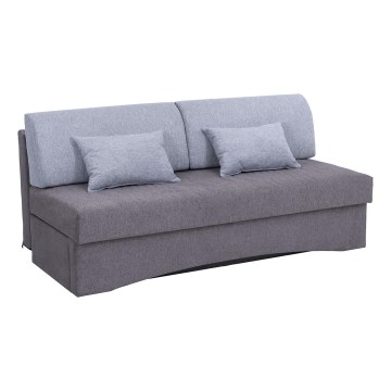 Sofá-cama estofado de três lugares para uso diário sem braços PAUL cinza