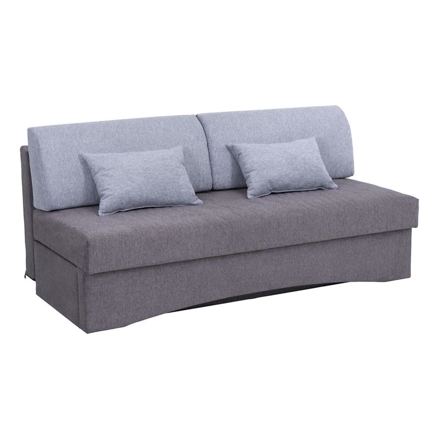 Sofá-cama estofado de três lugares para uso diário sem braços PAUL cinza