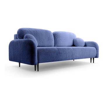Sofá-cama estofado de tres plazas CLOUDY azul