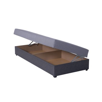 Sofá-cama estofada com espaço de arrumação JACOB XL capacidade 130 kg 90x200 cm cinza