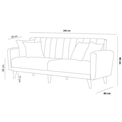 Sofá-cama KITO de dois lugares — creme