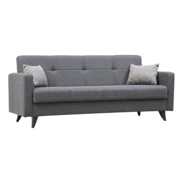 Sofá-cama KORFU de três lugares, cinzento escuro