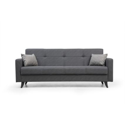 Sofá-cama KORFU de três lugares, cinzento escuro