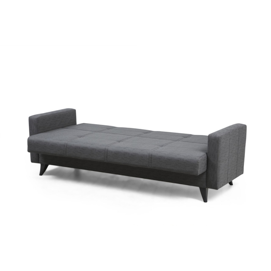 Sofá-cama KORFU de três lugares, cinzento escuro