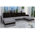 Sofá-cama universal estofado em U BRISTOL cinza/preto