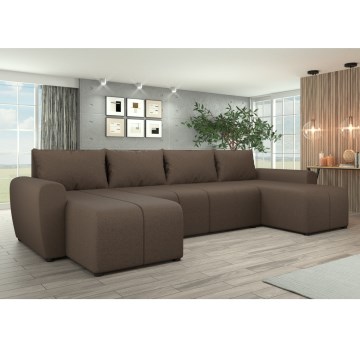 Sofá-cama universal estofado em U NEWPORT castanho