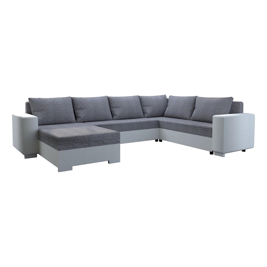 Sofá-cama universal estofado em U YORK branco/cinza