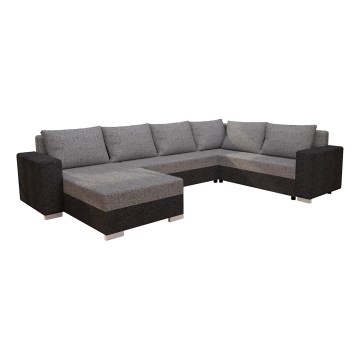 Sofá-cama universal estofado em U YORK castanho/bege