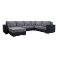 Sofá-cama universal estofado em U YORK cinza/preto