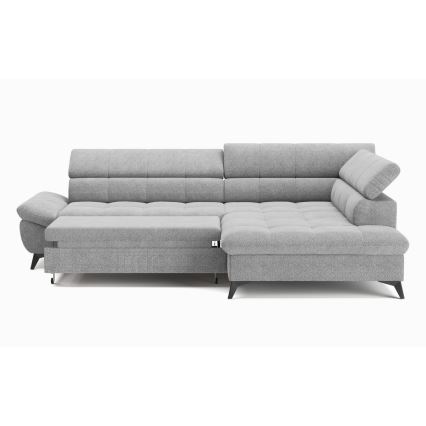 Sofá-cama de canto em L MARANO, lado direito, cinza