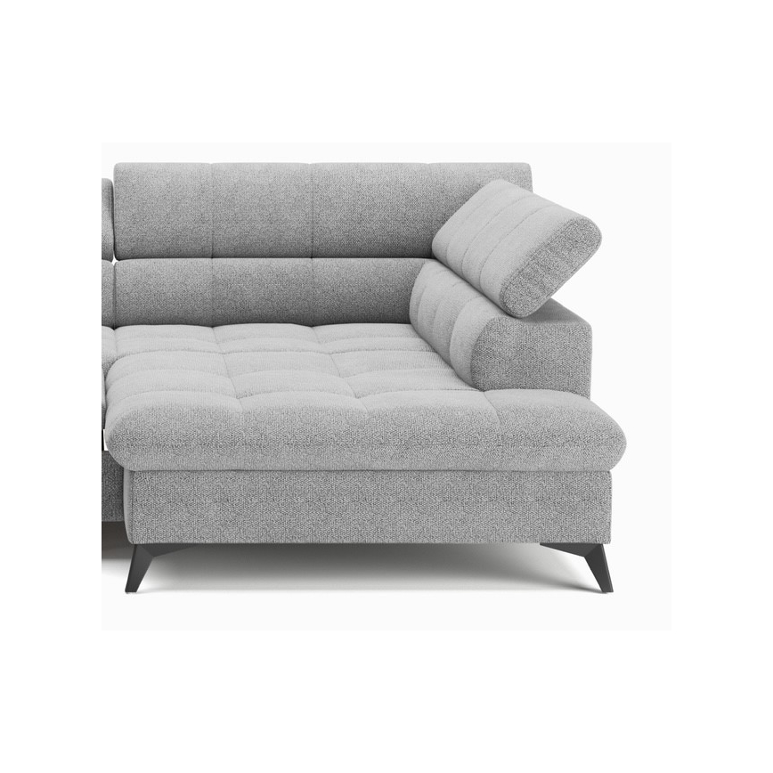 Sofá-cama de canto em L MARANO, lado direito, cinza
