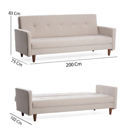 Sofá de 2 lugares NARA creme/bege