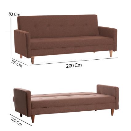 Sofá de dois lugares NARA castanho