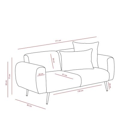Sofá de dois lugares PISA creme