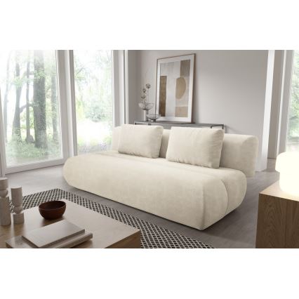 Sofá de três lugares dobrável FANO creme