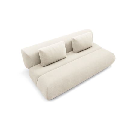 Sofá de três lugares dobrável FANO creme